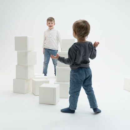 Yumuşak Blok Seti - Mini Küp 6 - 20x20cm - White