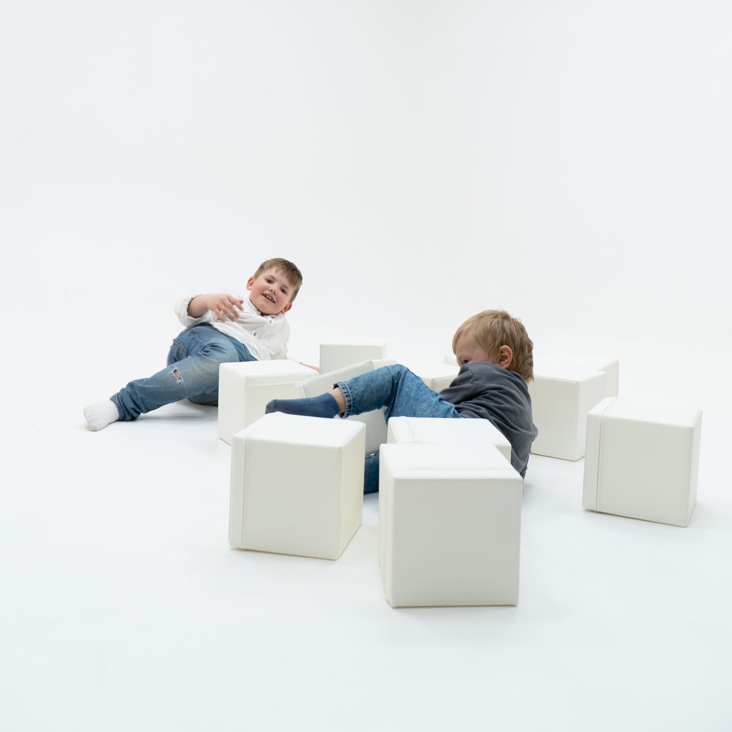 Yumuşak Blok Seti - Mini Küp 6 - 20x20cm - White