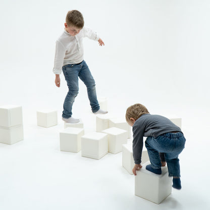 Yumuşak Blok Seti - Mini Küp 6 - 20x20cm - White