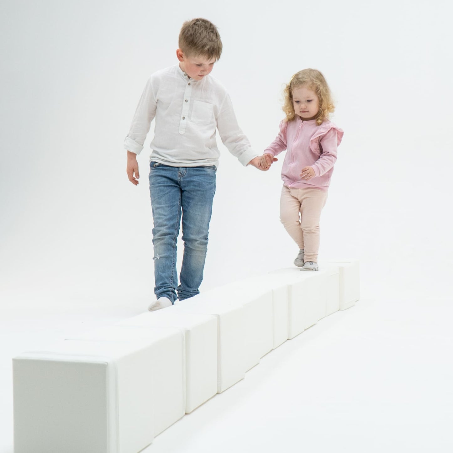 Yumuşak Blok Seti - Mini Küp 6 - 20x20cm - White