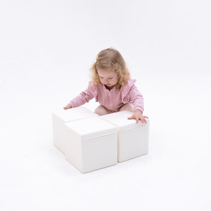 Yumuşak Blok Seti - Mini Küp 6 - 20x20cm - White