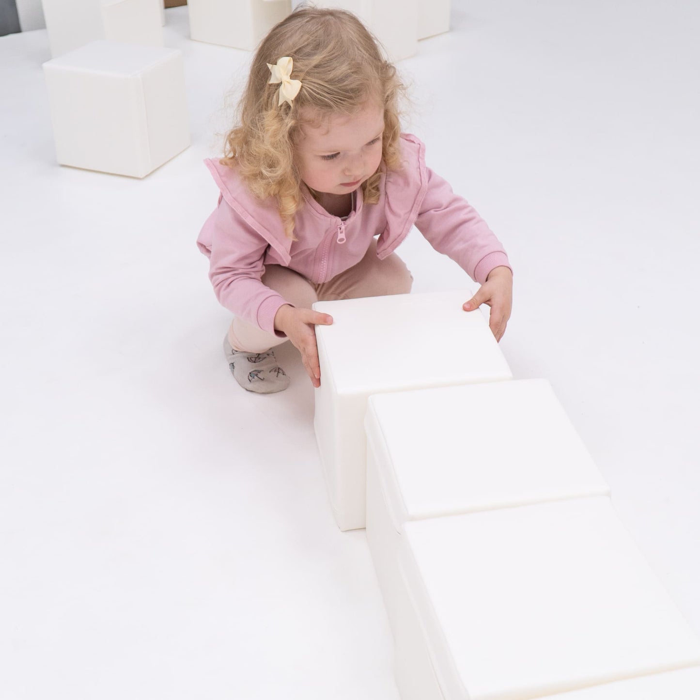 Yumuşak Blok Seti - Mini Küp 6 - 20x20cm - White