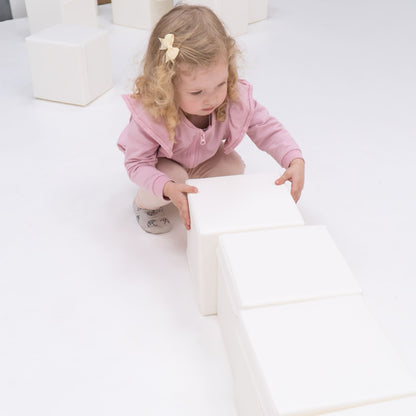 Yumuşak Blok Seti - Mini Küp 6 - 20x20cm - White